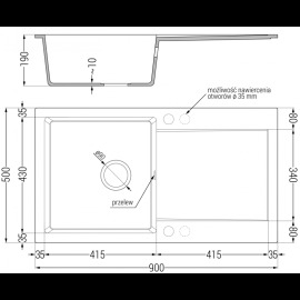 Mexen Leo 900 x 500 mm