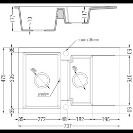 Mexen Gaspar 737 x 475 mm