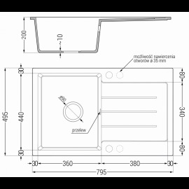 Mexen Bruno 795 x 495 mm