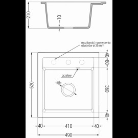 Mexen Vito 520 x 490 mm