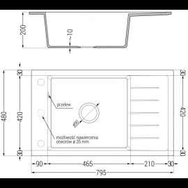 Mexen Elias 795 x 480 mm