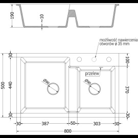 Mexen Tomas 800 x 500 mm