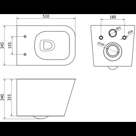 Mexen WC set Felix 6853385XX85