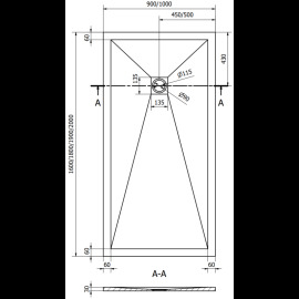 Mexen Stone+ štvorcová sprchová vanička 200x90cm 44619020