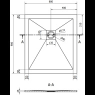 Mexen Stone+ štvorcová sprchová vanička 90x80cm 44708090 - cena, srovnání