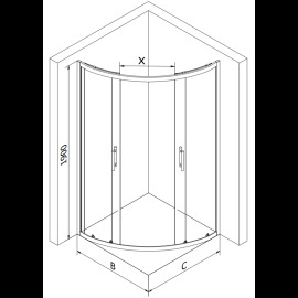 Mexen Rio sprchový kút 90x90cm 863-090-090-70-30