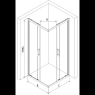 Mexen Rio sprchový kút 90x90cm 860-090-090-50-30 - cena, srovnání