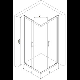 Mexen Rio sprchový kút 80x80cm 860-080-080-70-20