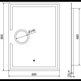 Mexen zrkadlo Onyx 60x80cm