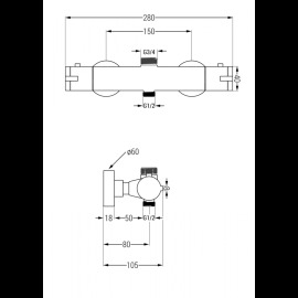 Mexen Kai 77150-60 sprchová batéria