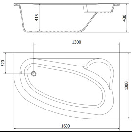 Mexen Westa vaňa 160x100cm 560116010002