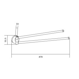Mexen Remo dvojitý otočný háčik na ručník 70507255-00