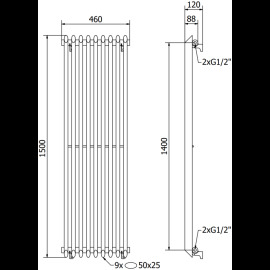 Mexen Atlanta radiátor 1500x460mm