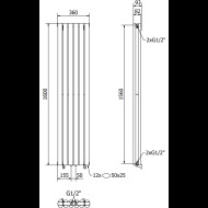 Mexen Dallas radiátor 1600x360mm - cena, srovnání