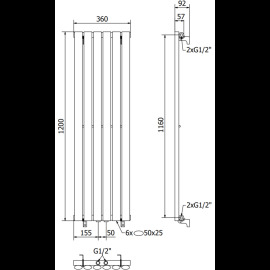 Mexen Oregon radiátor 1200x350mm