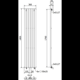 Mexen Oregon radiátor 1800x350mm