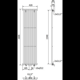 Mexen Tulsa radiátor 1600x420mm