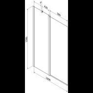 Mexen Flip vaňová zástena 100x150cm 894-100-101-70-00 - cena, srovnání