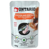 Ontario Cat Chicken and Codfish in Broth 80g - cena, srovnání