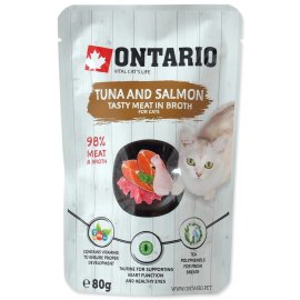 Ontario Cat Tuna and Salmon in Broth 80g