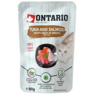 Ontario Cat Tuna and Salmon in Broth 80g - cena, srovnání