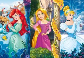 Clementoni Puzzle Disney princezné: Ariel, Rapunzel a Popoluška MAXI 60