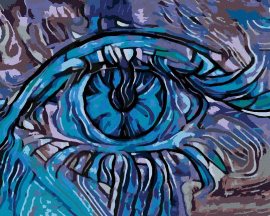 Zuty Abstraktné modré oko, 80x100cm bez rámu a bez vypnutia plátna