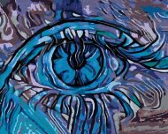 Zuty Abstraktné modré oko, 80x100cm vypnuté plátno na rám - cena, srovnání