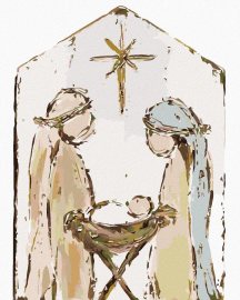 Zuty Betlehem Mária, Jozef a Ježiško (Haley Bush), 80x100cm vypnuté plátno na rám