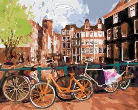 Zuty Bicykle v Amsterdame, 80x100cm bez rámu a bez napnutia plátna