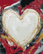 Zuty Biele srdce na farebnom pozadí II (Haley Bush), 80x100cm plátno napnuté na rám - cena, srovnání