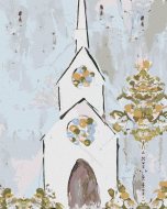 Zuty Biely maľovaný kostol (Haley Bush), 80x100cm plátno napnuté na rám - cena, srovnání
