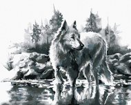 Zuty Biely vlk, 80×10cm x 10cm bez rámu a bez napnutia plátna - cena, srovnání