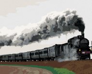 Zuty Čierny parný vlak, 80×10cm x 10cm bez rámu a bez napnutia plátn - cena, srovnání