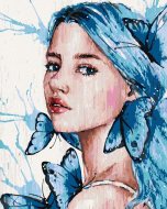 Zuty Dievča s modrými vlasmi a motýľmi, 80x100cm bez rámu a bez vypnutia plátna - cena, srovnání