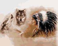 Zuty Dvaja vlci a indiánka, 80x100cm bez rámu a bez napnutia plátna - cena, srovnání