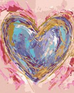 Zuty Fialové srdce na ružovom pozadí (Haley Bush), 80x100cm bez rámu a bez napnutia plátna - cena, srovnání