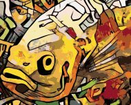 Zuty Graffiti ryba, 80x100cm bez rámu a bez napnutia plátna - cena, srovnání