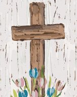 Zuty Hnedý kríž s tulipánmi (Haley Bush), 80x100cm plátno napnuté na rám - cena, srovnání