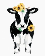 Zuty Krava so slnečnicami, 80x100cm bez rámu a bez napnutia plátna - cena, srovnání