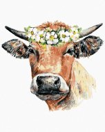 Zuty Krava s vencom, 80x100cm plátno napnuté na rám - cena, srovnání