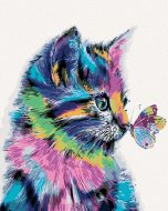 Zuty Maľovanie podľa čísel Mačička s motýlikom, 80x100cm bez rámu a bez napnutého plátna - cena, srovnání