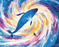 Zuty Maľovanie podľa čísel Vesmírna veľryba, 80x100cm napnuté plátno na rám - cena, srovnání