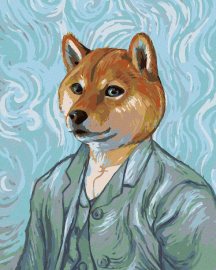 Zuty Maľovanie podľa čísel Vincent van Gogh so psou hlavou, 80x100cm bez rámu a bez napnutia plátna