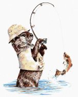Zuty Maľovanie podľa čísel Vydra rybár (Holly Simental), 80x100cm napnuté plátno na rám - cena, srovnání