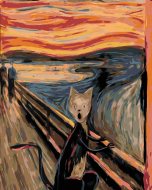 Zuty Maľovanie podľa čísel Výkrik kocúraxinšpirácia E. Munch, 80x100cm napnuté plátno na rám - cena, srovnání