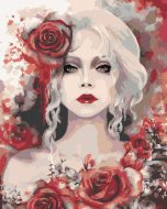 Zuty Maľovanie podľa čísel Žena s červenými ružami, 80x100cm napnuté plátno na rám - cena, srovnání