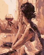 Zuty Maľovanie podľa čísel Žena s pohárom vína, 80x100cm bez rámu a bez napnutia plátna - cena, srovnání