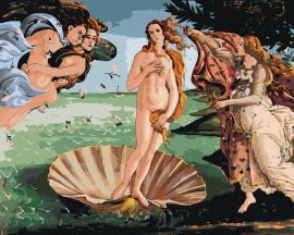 Zuty Maľovanie podľa čísel Zrodenie Venuše (S. Botticelli), 80x100cm bez rámu a bez napnutia plátna