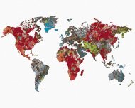 Zuty Mapa sveta, 80x100cm bez rámu a bez napnutia plátna - cena, srovnání